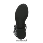 ⁦לשחק סנדל שטוח משובץ גוונים נשים 80RTXL57 ASH סנדלים שָׁחוֹר⁩ – תמונה ⁦2⁩