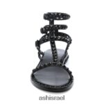 ⁦לשחק סנדל שטוח משובץ גוונים נשים 80RTXL57 ASH סנדלים שָׁחוֹר⁩ – תמונה ⁦3⁩