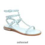 לשחק סנדל שטוח משובץ גוונים נשים 80RTXL59 ASH סנדלים כחול ערפילי/כחול ערפילי