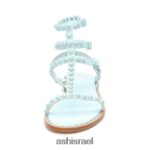 ⁦לשחק סנדל שטוח משובץ גוונים נשים 80RTXL59 ASH סנדלים כחול ערפילי/כחול ערפילי⁩ – תמונה ⁦3⁩