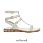 ⁦לשחק סנדל שטוח משובץ גוונים נשים 80RTXL60 ASH סנדלים טַלק⁩ – תמונה ⁦4⁩