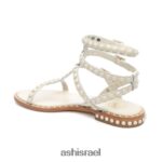 ⁦לשחק סנדל שטוח משובץ גוונים נשים 80RTXL60 ASH סנדלים טַלק⁩ – תמונה ⁦5⁩