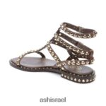 ⁦לשחק סנדל שטוח עם ניטים נשים 80RTXL54 ASH סנדלים tmoro⁩ – תמונה ⁦5⁩
