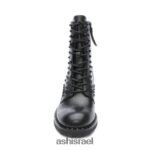 ⁦מגף מוטו משובץ של Xin נשים 80RTXL87 ASH מגפיים שָׁחוֹר⁩ – תמונה ⁦3⁩