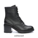 ⁦מגף מוטו משובץ של Xin נשים 80RTXL87 ASH מגפיים שָׁחוֹר⁩ – תמונה ⁦4⁩