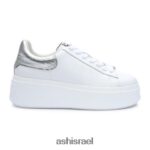 ⁦נעל פלטפורמה מתכתית של moby נשים 80RTXL24 ASH נעלי ספורט כסף לבן⁩ – תמונה ⁦4⁩