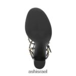 ⁦סנדל עם עקבים גבוהים עם ניטים בקניה נשים 80RTXL44 ASH סנדלים שָׁחוֹר⁩ – תמונה ⁦2⁩