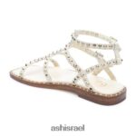 ⁦סנדל שטוח עם אצבע מרובעת משובצת maeva נשים 80RTXL73 ASH סנדלים טהור⁩ – תמונה ⁦5⁩