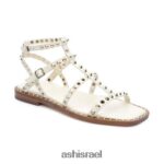 סנדל שטוח עם אצבע מרובעת משובצת maeva נשים 80RTXL73 ASH סנדלים טהור
